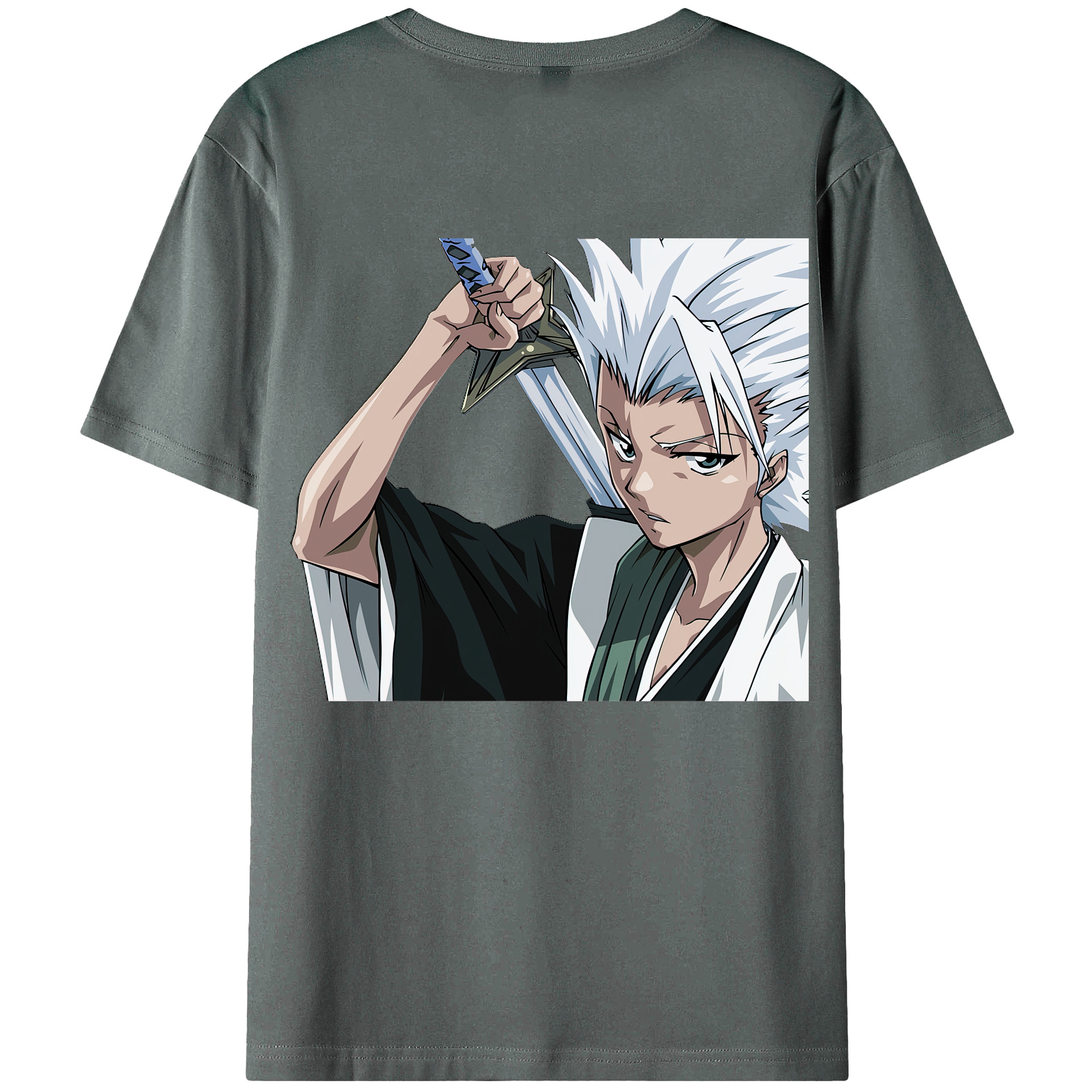 （画像用） ブリーチ 日番谷冬獅郎（ひつがや とうしろう） BLEACH Hitsugaya Toushirou 綿100％半袖Tシャツ（背面プリント）